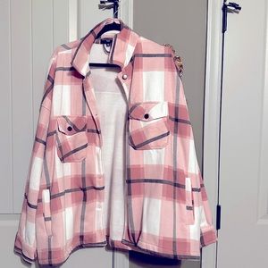 COPY - PrettyLittleThing Shacket 3xl pink plaid